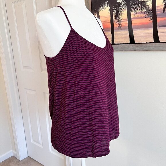Women's Old Navy Tank | Spaghetti Strap | Magenta | Dot Print | Small | Rayon - Picture 4 of 8